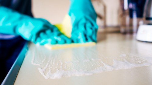 Cleaner in Dulwich handling kitchen and bathroom cleaning tasks