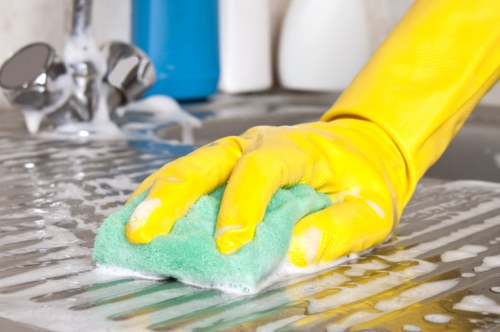 Office cleaning team maintaining a Dulwich business interior