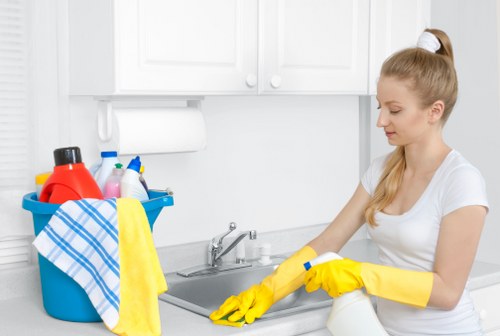 Commercial office cleaning team in a Dulwich workplace